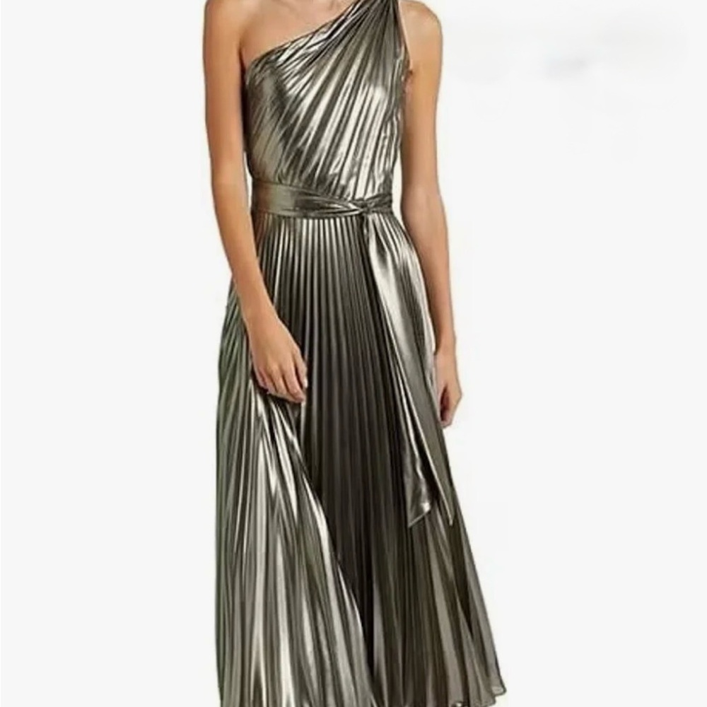 Ralph Lauren Pleated Metallic Dress